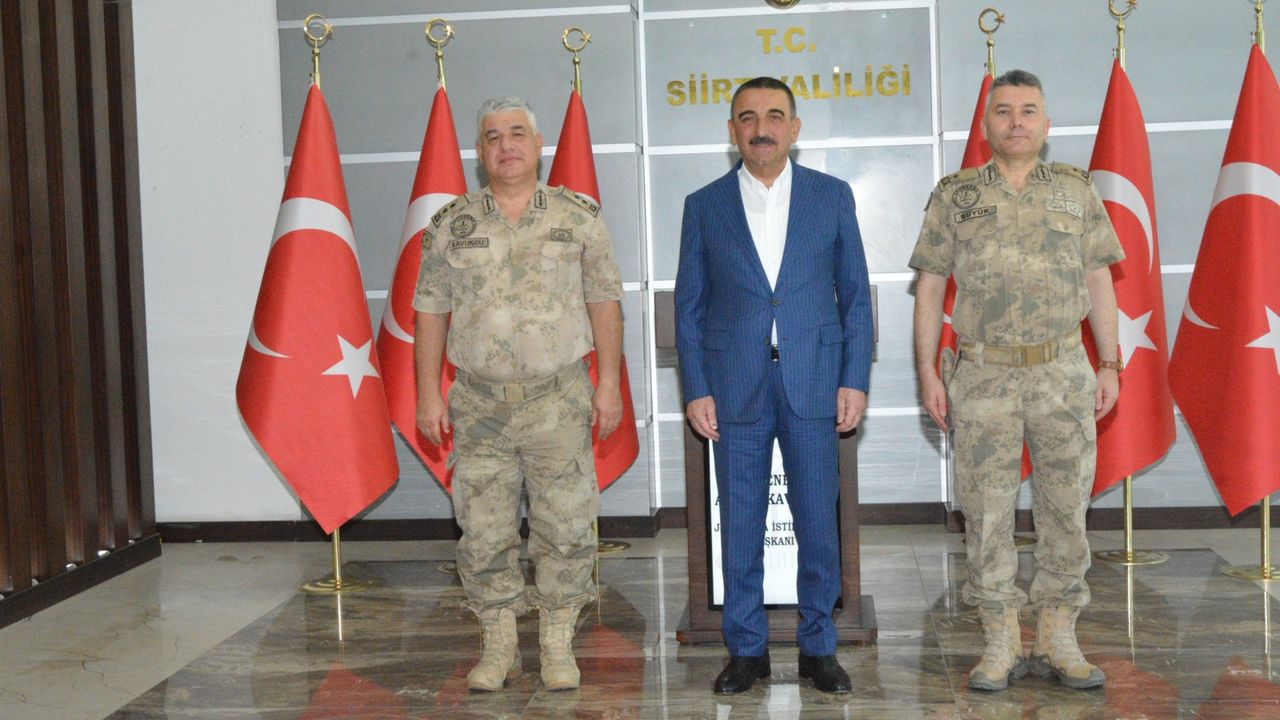 Jandarma İstihbarat Başkanı Tümgeneral Ahmet Kavukcu, Siirt Valisi Hacıbektaşoğlu’nu ziyaret etti