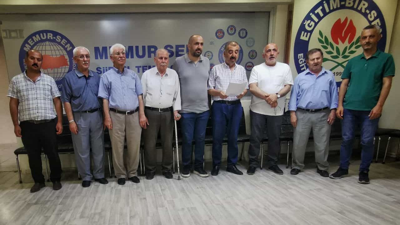 Emekli Memur-Sen Siirt Şubesi, emeklilere zam talebiyle ilgili açıklama yaptı