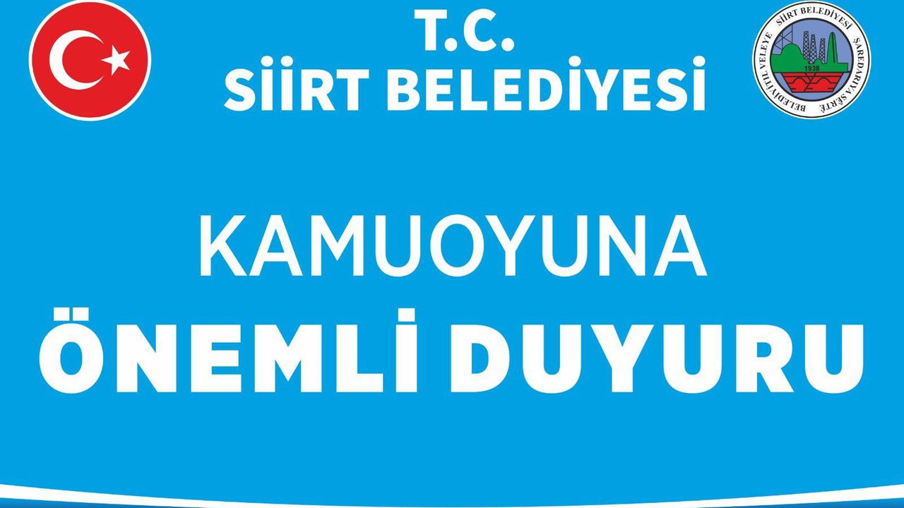 Siirt Belediyesinden Geçici Su Kesintisi ve Su Tasarrufu Çağrısı!