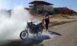 Siirt’te Seyir Halindeki Motosiklet Alev Aldı