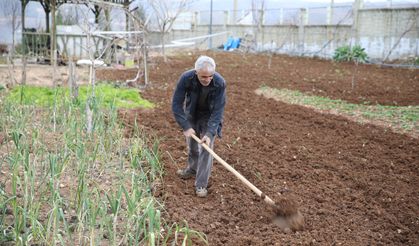 Nasırlaşan ellerine rağmen toprağa dokunmadan yapamıyor