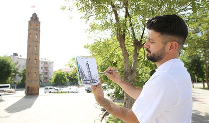 Doğasever öğretmen Siirt'in güzelliklerini resmederek tanıtıyor