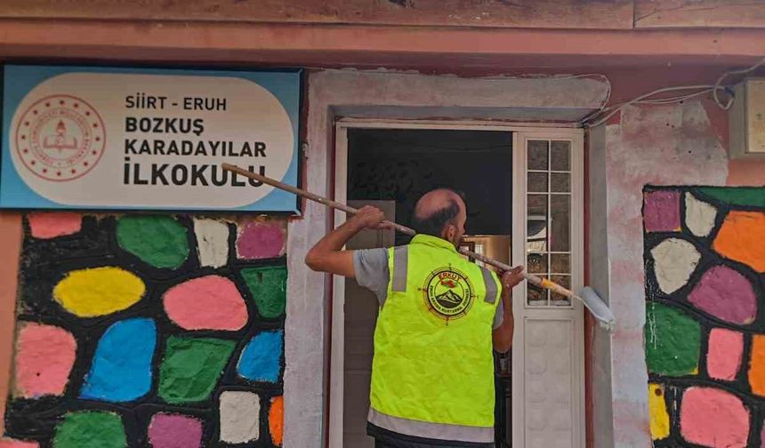 Siirt’te Köy Okulu Boyandı