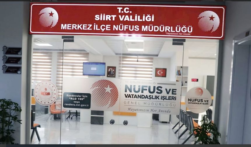 YDS/2 Sınavı İçin Siirt Nüfus Müdürlüğü Pazar Günü Açık Olacak