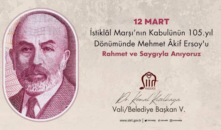 İstiklâl Marşı’nın Kabulü ve Mehmet Akif Ersoy’u Anma Günü Etkinlikleri Programı