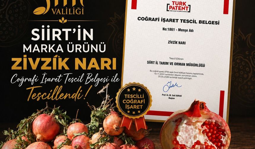 Zivzik Narı, Siirt’in 14. Coğrafi İşaretli Ürünü Oldu