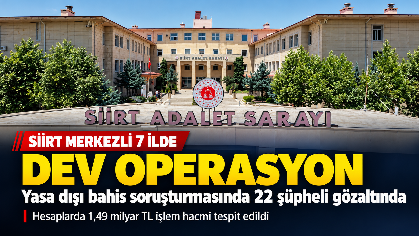 Siirt’ten 7 ile uzanan bahis operasyonu: 22 gözaltı, 1,5 milyarlık trafik